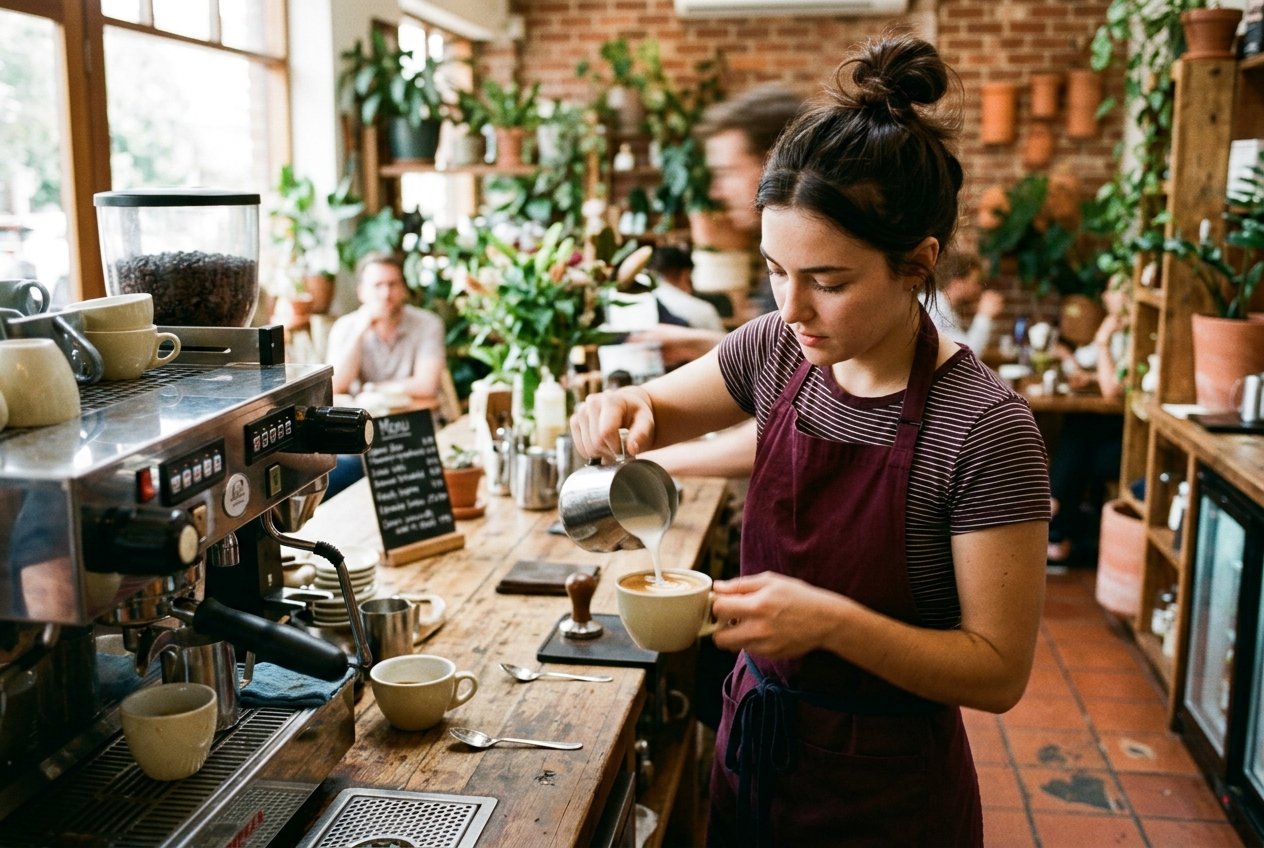 Barista çalışırken